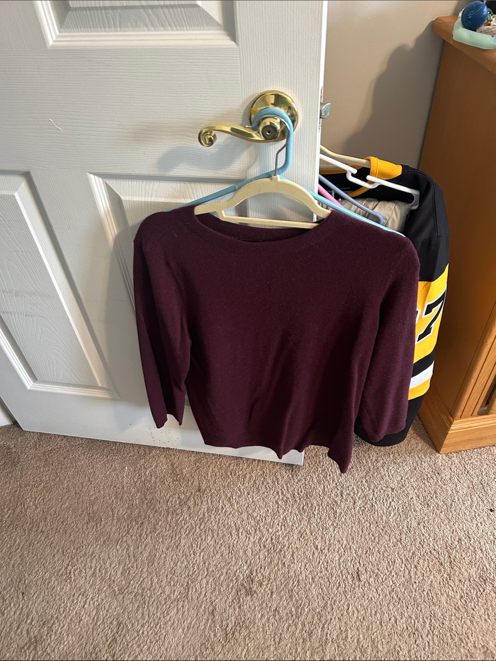 Talbots Burgundy Long-Sleeve Crewneck Sweater